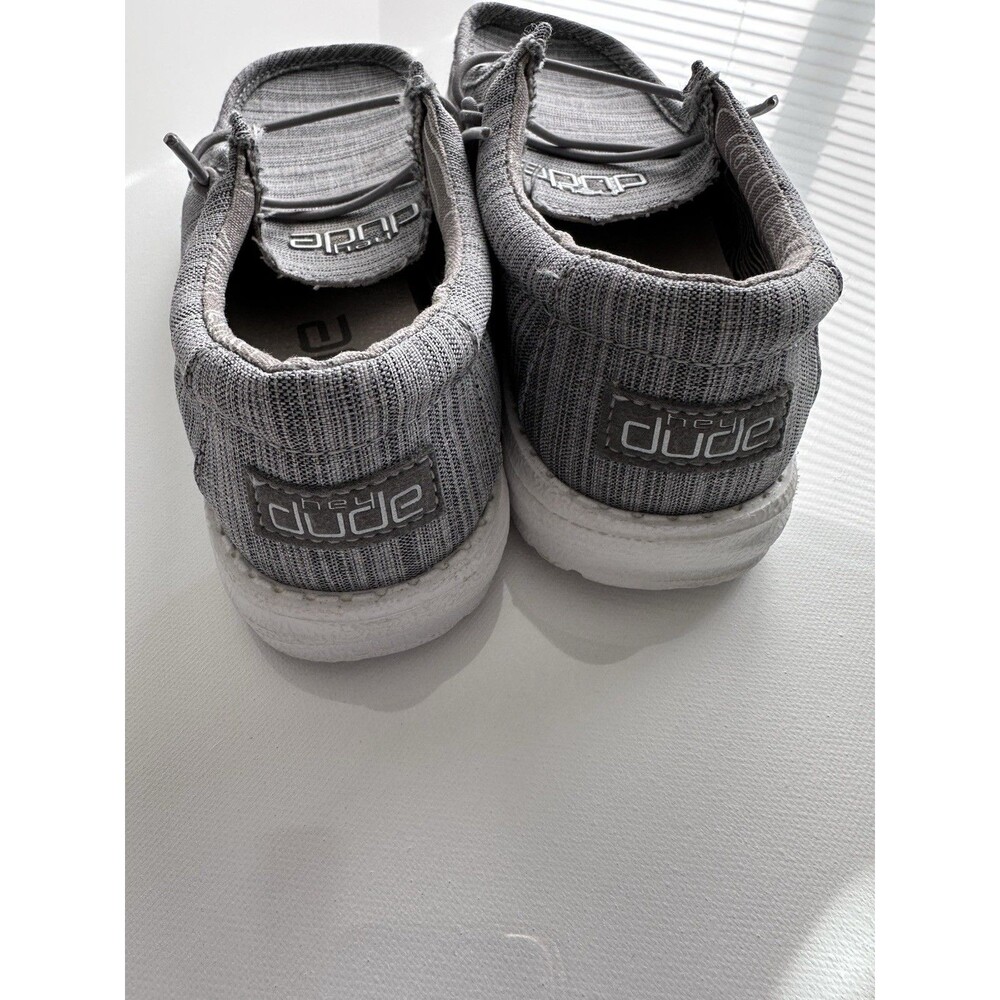 Hey Dude Wally Youth Linen Stone Slip On Shoes Kids Size 12 Gray Casual Comfort - Picture 5 of 8